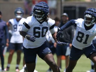 Cowboys rookie Tyler Guyton held his own against Micah Parsons in first padded practice