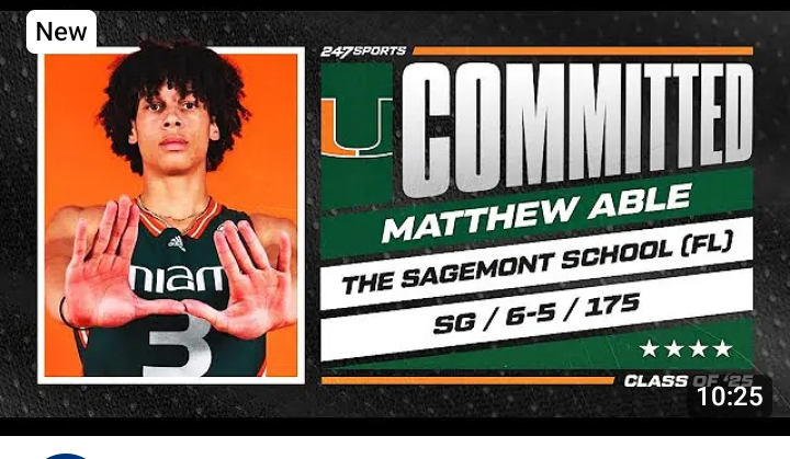 4-Star SG Matthew able commits to Miami Hurricanes