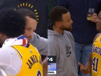 Steph Curry shows love to Bronny James and Quincy Olivari and gives them advice